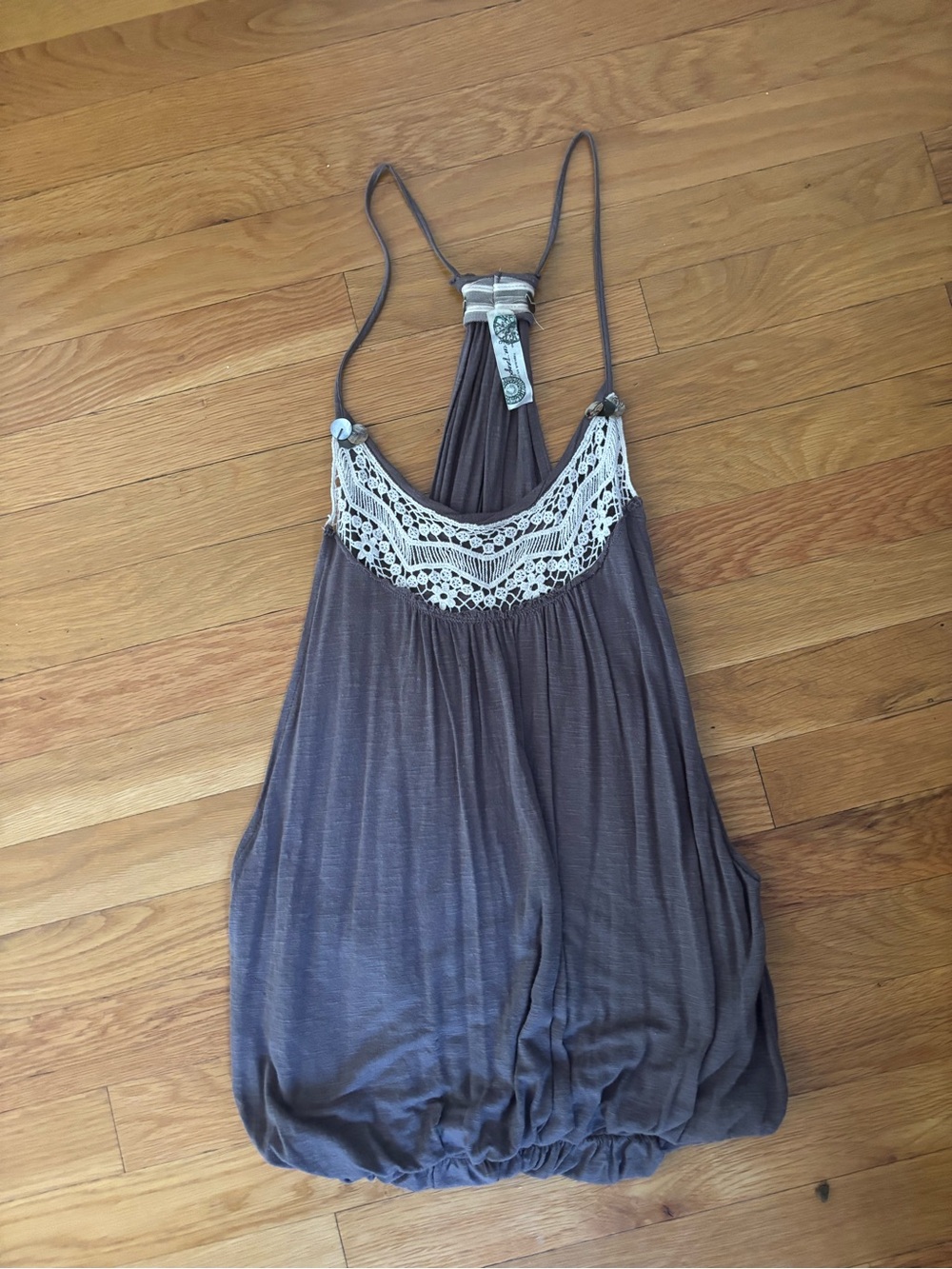 Free People Women's Sleeveless Crochet Yoke Tank Top